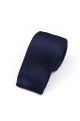 Mens Luxury Navy Knitted Tie Pocket Square  Gift Box Set