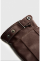 Mens Vegan Leather Brown Gloves