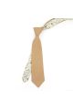 Two Tone Tan Green floral cotton tie & Pocket square set