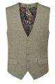 Skopes Jude Suit Waistcoat Sage Green Tweed Herringbone