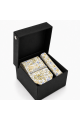 Yellow & Blue Floral Tie Gift Set with Pocket Square & Silver Tie Clip