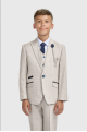 Cavani Kids Boys Caridi Beige Three piece Suit