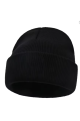 Unisex Black Cotton Beanie Hat