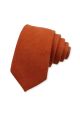 Woven Rust Tie, Pocket Square & Silver Tie Clip Gift Set