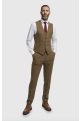 Cavani Thomas Brown Tweed Three Piece Suit