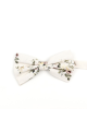 Ivory & Green floral cotton classic mens bow tie & pocket square set