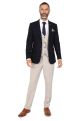 Jenson Samuel Alnwick Navy Jacket with contrast stone waistcoat & trousers