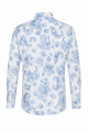 Sky Blue Paisley Floral Print Men's 100% Cotton Shirt