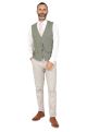 Sage Suit with Contrast Stone Trousers
