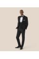 Sinatra Tailored Dinner Jacket – Black Satin Peak Lapel