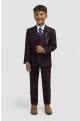 Cavani Kids Boys Caridi Wine Three piece Suit