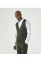 Skopes Jude Olive Suit Waistcoat Tweed Herringbone