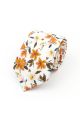 Orange floral cotton classic mens tie & pocket square set