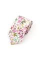 Pink & Purple floral cotton classic mens tie & pocket square set