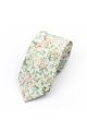 Green & White floral cotton classic mens tie & pocket square set