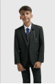 Cavani Kids Boys Caridi Olive Three piece Suit