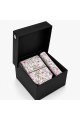 Fuchsia Pink Floral Tie, Pocket Square & Silver Tie Clip Gift Set