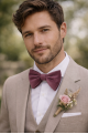 Velvet rose gold oversized mens bow tie