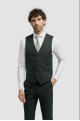 Cavani Caridi Olive Check Three Piece Suit