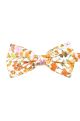 Peach floral cotton classic mens bow tie & pocket square set