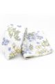 White & Sage floral cotton classic mens tie & pocket square set