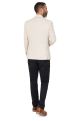 Stone Beige Check Suit with Contras Navy Trousers