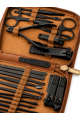 Unisex 24 piece tan nail manicure grooming kit gift set