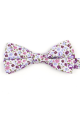 Purple floral cotton classic mens bow tie & pocket square set