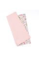 Two Tone Pastel Pink  & Fuchsia floral cotton tie & Pocket square set