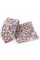 Red & Blue floral cotton classic mens tie & pocket square set