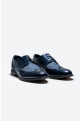Cavani Oliver Navy tweed Brogue Leather shoe
