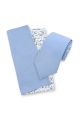 Two Tone Pastel Blue Floral cotton tie & pocket square set