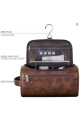 Large Brown Toiletry Wash Bag with Handle