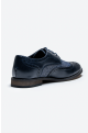 Cavani Oliver Navy tweed Brogue Leather shoe