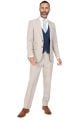 Jenson Samuel Alnwick Stone suit with Contrast Royal Waistcoat