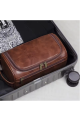 Large Brown Toiletry Wash Bag with Handle