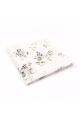 Ivory & Green floral cotton classic mens bow tie & pocket square set