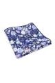 Blue & Purple floral cotton classic mens bow tie & pocket square set