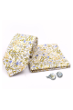 Yellow floral cotton classic mens tie, cufflink & pocket square set