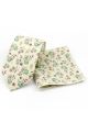 Cream & Green floral cotton classic mens tie & pocket square set