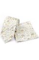 Green floral cotton classic mens tie & pocket square set