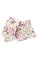 Pink & Purple floral cotton classic mens tie & pocket square set