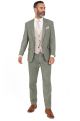Sage Suit with Contrast Stone Waistcoat