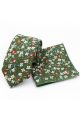 Green & Red floral cotton classic mens tie & pocket square set