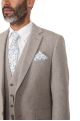 Stone Suit with Contrast Navy Trousers