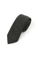 Mens Grey Herringbone Wool Tweed Tie & Pocket square set