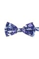 Blue & Purple floral cotton classic mens bow tie & pocket square set