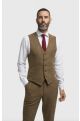 Cavani Thomas Brown Tweed Three Piece Suit