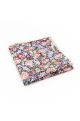 Red & Blue floral cotton classic mens tie & pocket square set