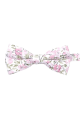 Soft Pink floral cotton classic mens bow tie & pocket square set